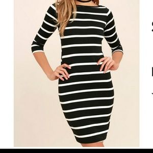 Lulus Striped Bodycon Dress